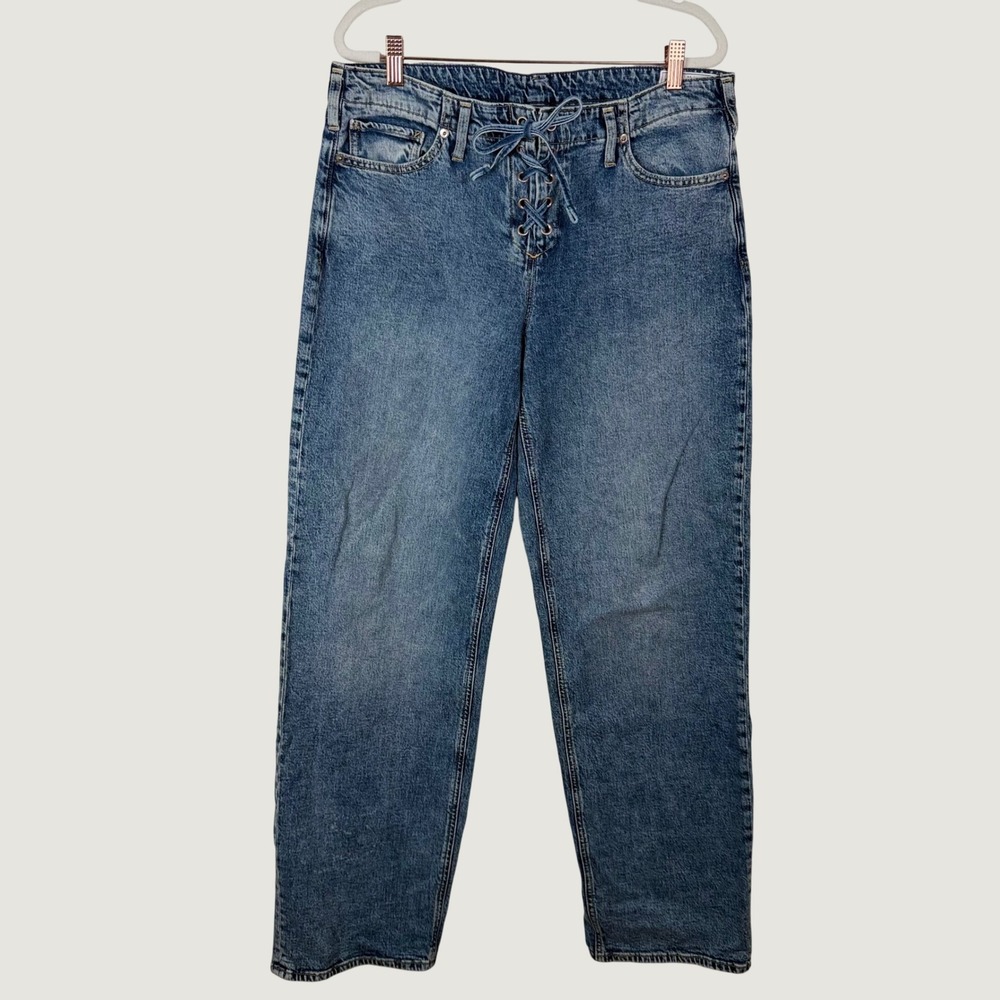 Gap 90s Loose Low Rise Lace Up Front Jeans 30 10T Tall 32" Inseam